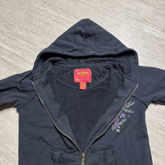 Vintage Y2K Hard Rock Cafe Women's Hoodie Orlando Florida L Zip Halloween - Picture 4 of 9